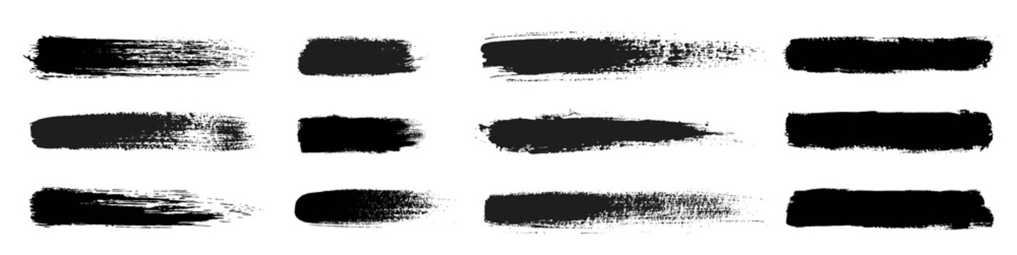 Big collection of grunge black paint, ink brush strokes. Brushes, lines, brush, strokes, grunge, dirty, backdrop. Grunge backgrounds set - stock vector.