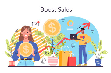 Business boost concept. Company and personal career success.