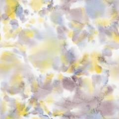Seamless pastel swirl splat tie dye watercolor pattern swatch. High quality illustration. Messy tribal graphic illustration featuring dye stains splashed randomly in a trendy soft textile manner.