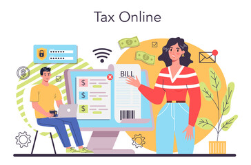 Online taxes payment concept. Idea of business accounting and audit