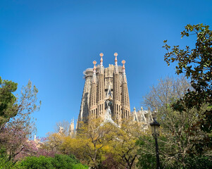 The Basílica de la Sagrada Família, also known as the Sagrada Família, Barcelona, Spain