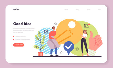 Idea web banner or landing page. Creative innovation and brainstorm.