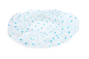 Waterproof shower cap with pattern isolated on white