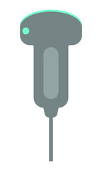 pictogram of curvilinear or abdominal probe ultrasound. medical equipment concept