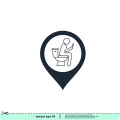 toiled location icon simple design element