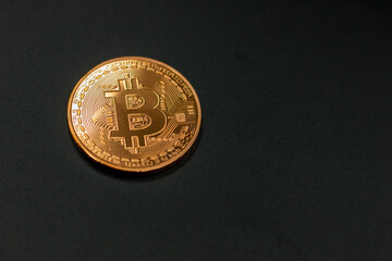 Bitcoin on black background