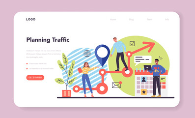 Business plan web banner or landing page. Idea of business strategy.