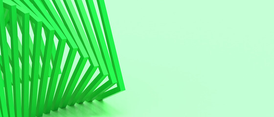 Success and Differences . Abstract architecture Background and modern Geometric technology Dynamic Pattern concept on Green. Copy space,inspiration,website-3d Rendering