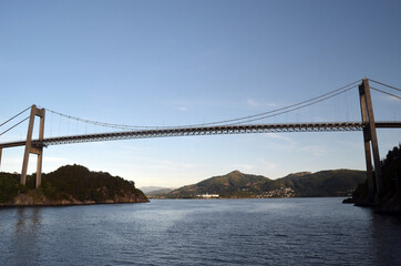 View from the board of Flam - Bergen ferry. Sognefjord, Norway, Scandinavia. Tourism and travel.