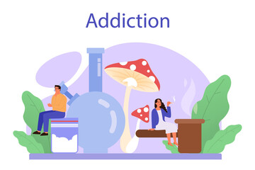 Addiction concept. Idea of medical treatment for addicted people.