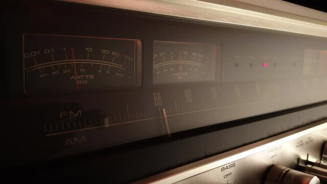 Antique analog volume meter (VU meter) - close-up