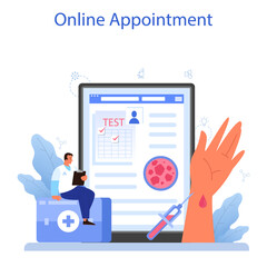 Endocrinologist online service or platform. Thyroid examination.