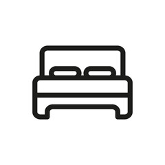 Icon of a double bed. Simple linear vector illustration on a white background