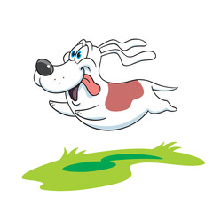 happy cut funny dog running