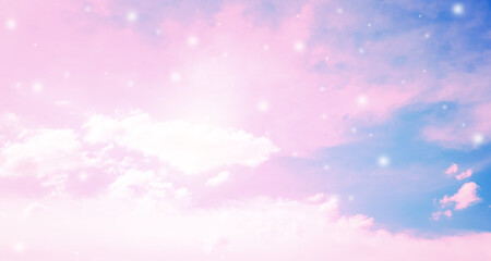 snow fall on pastel sky