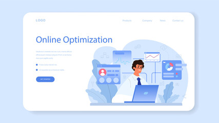 Process optimization web banner or landing page. Idea of business