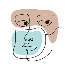 Person designed in a continuous line fashion style. Ideal design for t-shirt