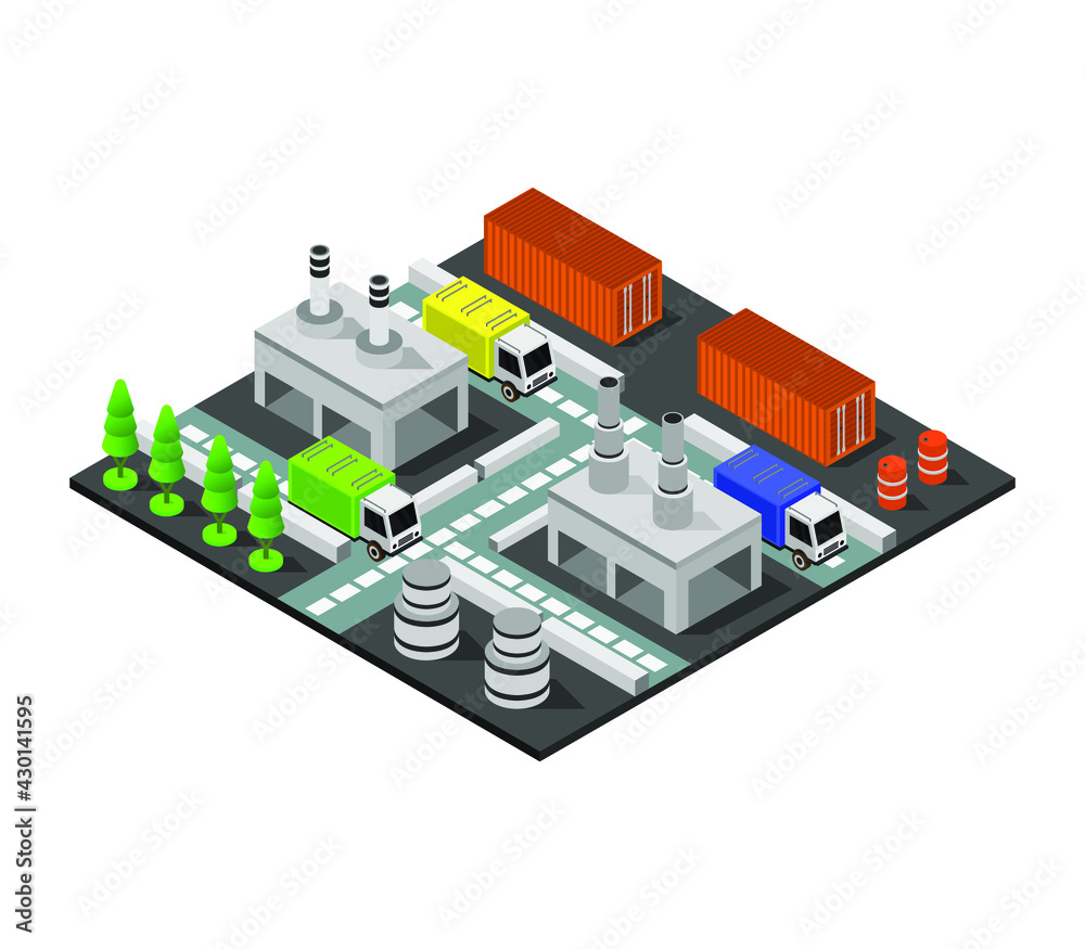 Sticker isometric industry