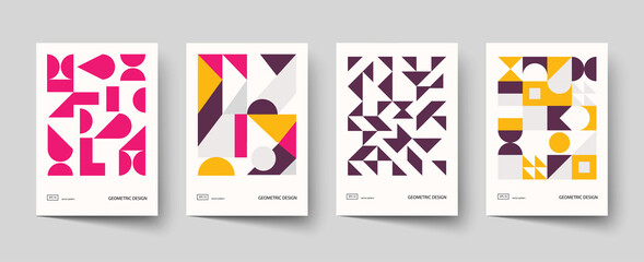 Obraz premium Trendy covers design. Minimal geometric shapes compositions. Applicable for brochures, posters, covers and banners.