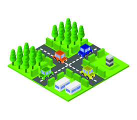 Isometric road junction