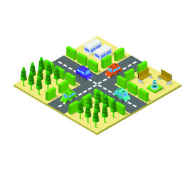 Isometric road junction