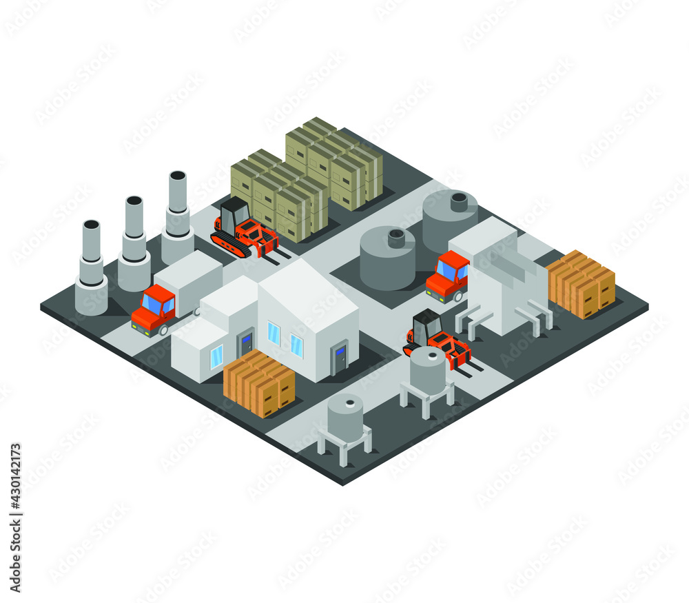 Sticker isometric industry