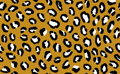 Abstract modern leopard seamless pattern. Animals trendy background. Beige and black decorative vector stock illustration for print, card, postcard, fabric, textile. Modern ornament of stylized skin