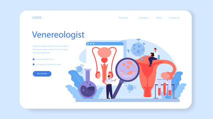 Venereologist web banner or landing page. Professional diagnostic