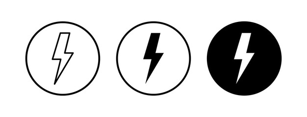 Lightning icons set. Bolt icon vector. Energy and thunder electric icon