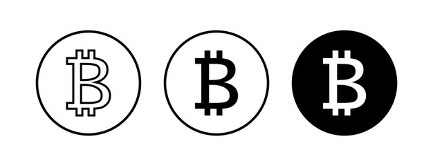 Obraz premium Bitcoin sign icons set. Crypto currency symbol. Blockchain. Cryptocurrency