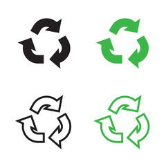 Recycle icon vector. Flat icon isolated on the white background. Vector illustration.