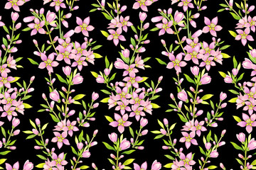Nahtloses Blumenmuster. Frühlingsblumen. Aquarell. © marinavorona