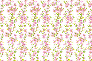 Obraz na płótnie Canvas Floral seamless pattern. Spring flowers on a white background. Watercolor.