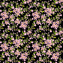 Nahtloses Blumenmuster. Frühlingsblumen. Aquarell. © marinavorona