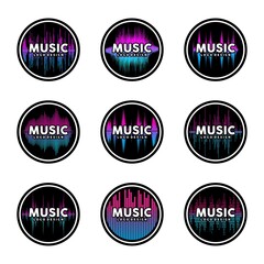 Music Logo Design Vector Set