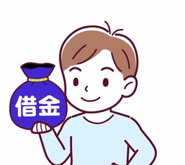 Cheerful boy in blue clothes