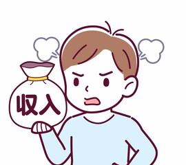 Cheerful boy in blue clothes