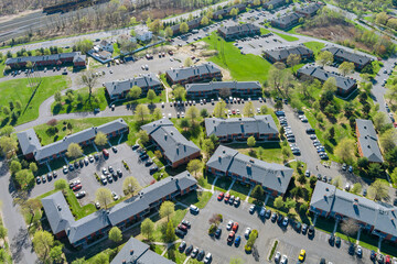 Top view apartments complex building urban lifestyle district landscape