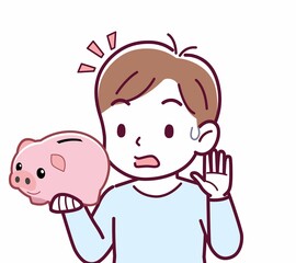 Cheerful boy in blue clothes