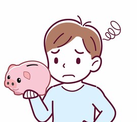 Cheerful boy in blue clothes