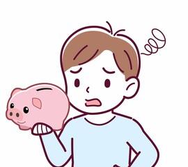 Cheerful boy in blue clothes