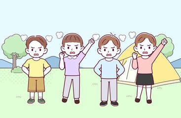 Fototapeta premium 4人の子どもたち