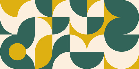 Artistic Scandinavian style poster in trending colors. Geometric pattern for web banner, decor of pillows in the interior, business presentations, corporate identity. Vector graphics. © Sagittarius_13