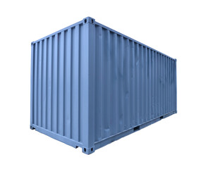 Blue box container close up