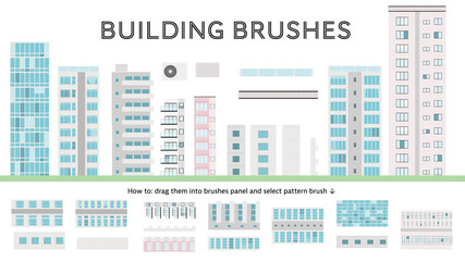 urban city building custom brushes set