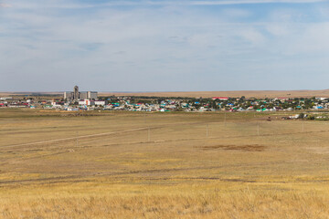 Obraz premium The view from the height of the village of Taskala, WKO, Kazakhstan, the village of Taskala (Tasqala, Kamenka)