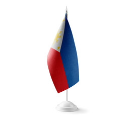 Small national flag of the Philippines on a white background