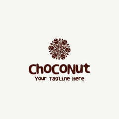 Fototapeta na wymiar Unique Choconut Design Logo Vector