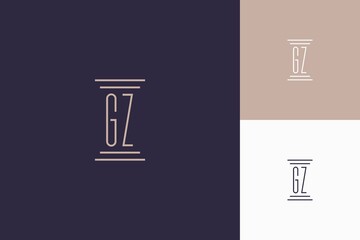 GZ monogram initials design for law firm logo