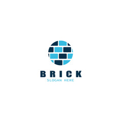 brick wall icon design logo template
